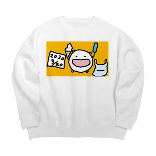 心置きなくアイスを食うと決心したねこです Big Crew Neck Sweatshirt