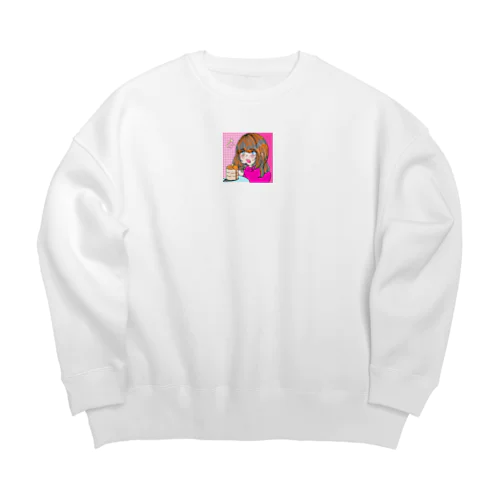 たべものたべるちゃん Big Crew Neck Sweatshirt