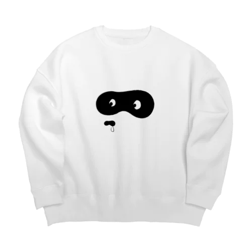 ぽんちゃんの鼻水（黒毛） Big Crew Neck Sweatshirt