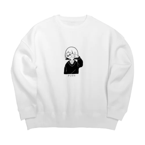 自撮りする女 Big Crew Neck Sweatshirt