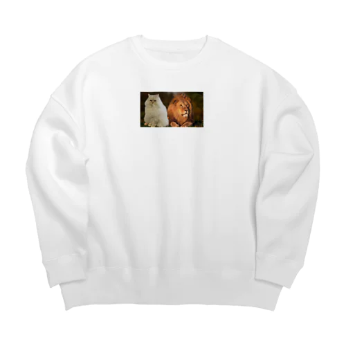 自分召し上がり猫 （サバンナ） Big Crew Neck Sweatshirt