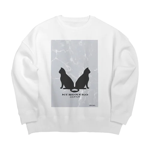 黒猫スウェット Big Crew Neck Sweatshirt