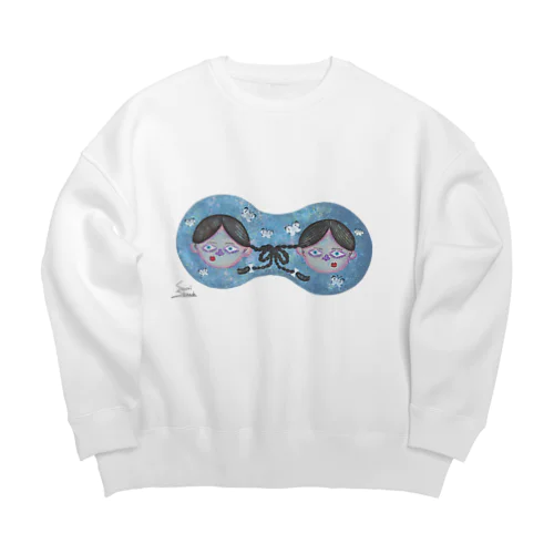 紋白蝶と双子 / Cabbage butterfly and twin girls Big Crew Neck Sweatshirt