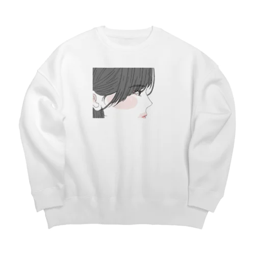 おんなのこ（よこがお） Big Crew Neck Sweatshirt