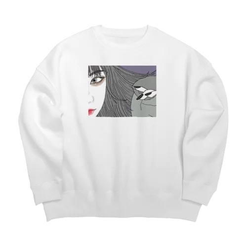 つよいおんなのこ Big Crew Neck Sweatshirt