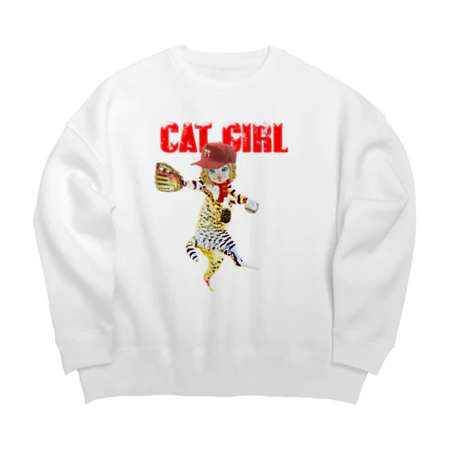 CAT GIRL Big Crew Neck Sweatshirt