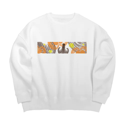 【ラテアート】レイヤーラテアート/オレンジブラウン2 Big Crew Neck Sweatshirt