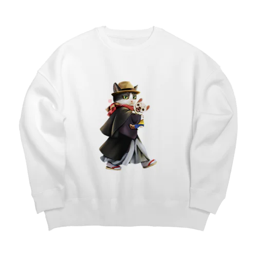 和服猫とブルちゃん Big Crew Neck Sweatshirt