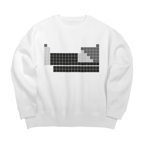 最新版　シンプル元素周期表　モノクロ Big Crew Neck Sweatshirt