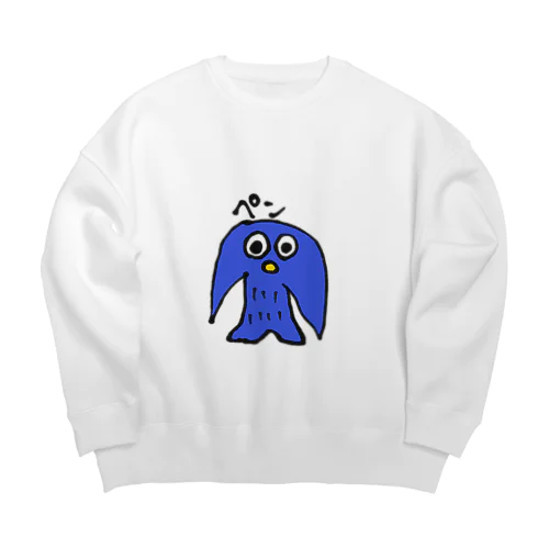 画伯ペンギンちゃん Big Crew Neck Sweatshirt