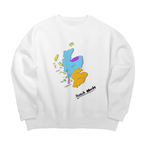 Scotch Whisky‘s  map (カラーver） Big Crew Neck Sweatshirt