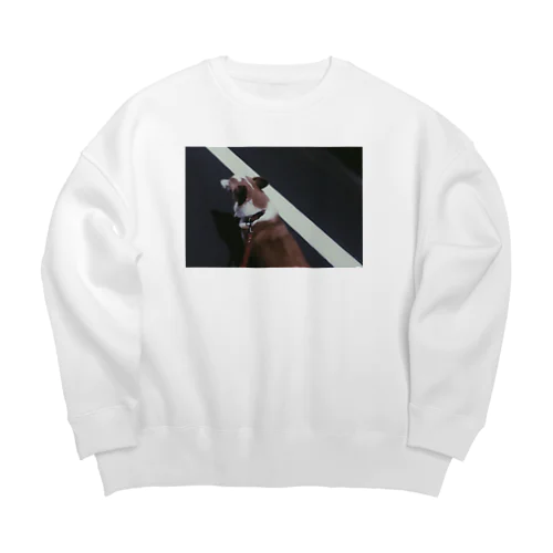 白線コーギー Big Crew Neck Sweatshirt