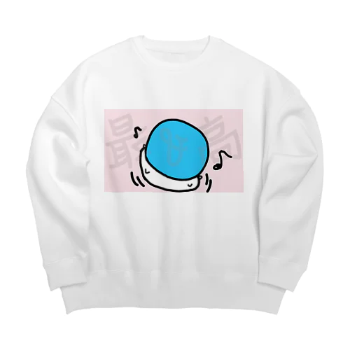 ボールを顔面に乗せて遊ぶねこです Big Crew Neck Sweatshirt