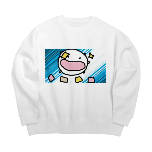 ふりかけの小袋でデュエルするねこです Big Crew Neck Sweatshirt