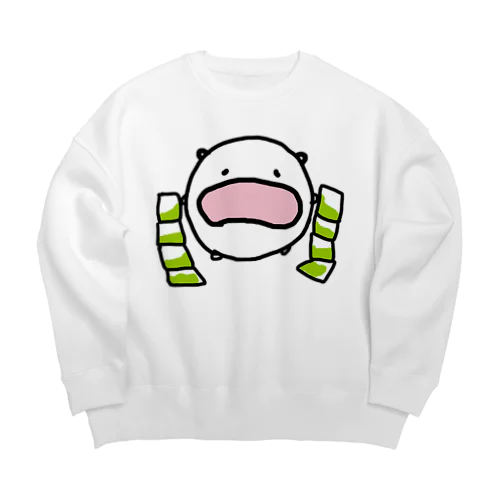 緑茶パックが連なってるタイプで絶望するねこです Big Crew Neck Sweatshirt