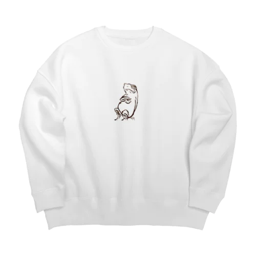 すましカエルさん Big Crew Neck Sweatshirt