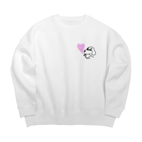 love high pup Big Crew Neck Sweatshirt