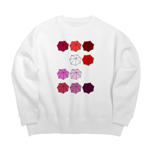 傘の花　あか Big Crew Neck Sweatshirt