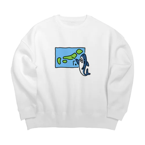 天気を予想するサメ Big Crew Neck Sweatshirt
