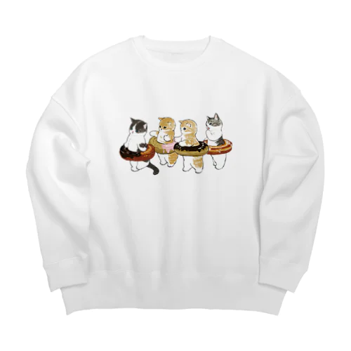 ドーナッツにゃん Big Crew Neck Sweatshirt