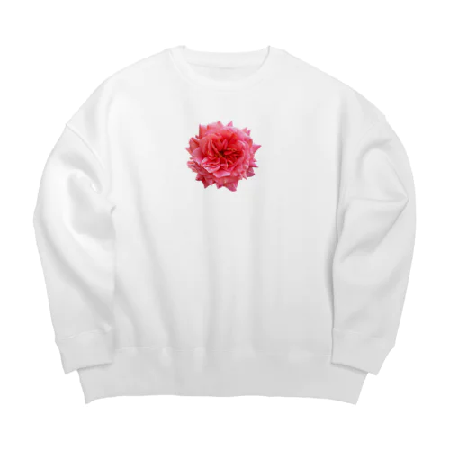 【キザにキマる】爛々と咲く濃いピンクの薔薇 Big Crew Neck Sweatshirt