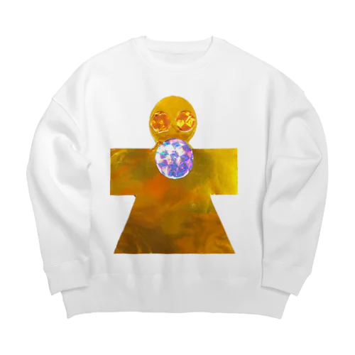 メタリックお守り宇宙人ビッグシルエットスウェット Big Crew Neck Sweatshirt