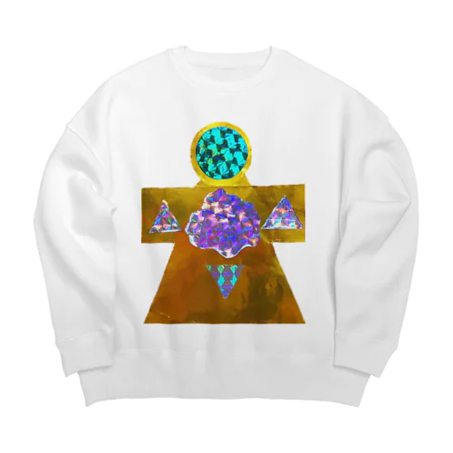 メタリックお守り宇宙人ビッグシルエットスウェット Big Crew Neck Sweatshirt