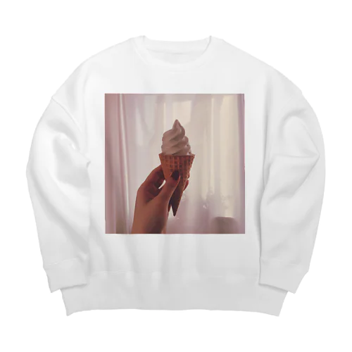 アイス食べよ Big Crew Neck Sweatshirt