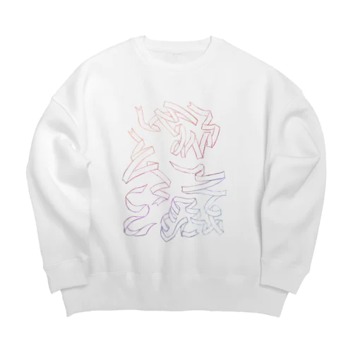 虹リボンひらり Big Crew Neck Sweatshirt