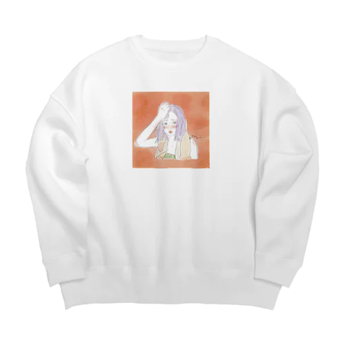 風呂上り顔がほてるがーる Big Crew Neck Sweatshirt