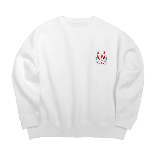 きつねのお面 Big Crew Neck Sweatshirt