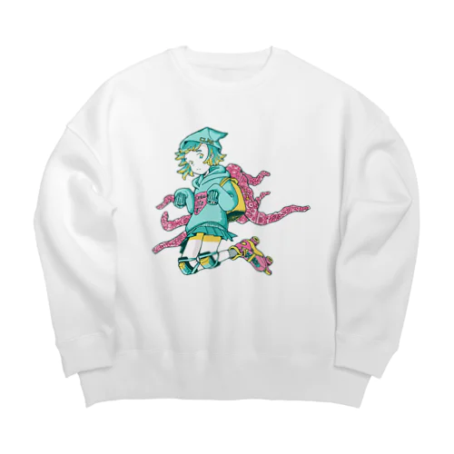 げそにんちゃんグッズ（青） Big Crew Neck Sweatshirt