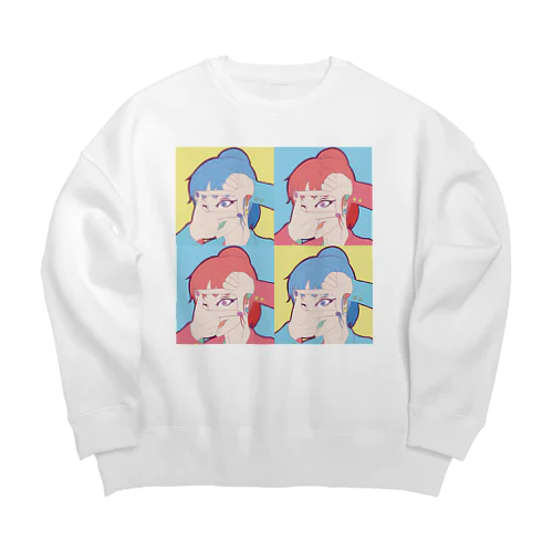 スーツのお姉さん〜カメラのポーズ〜 Big Crew Neck Sweatshirt