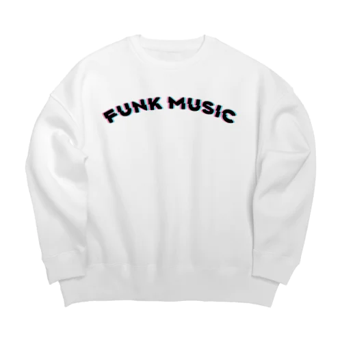 赤青/青赤 やわらか FUNK MUSIC。 黒 Big Crew Neck Sweatshirt