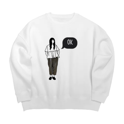 前髪スケ子 Big Crew Neck Sweatshirt