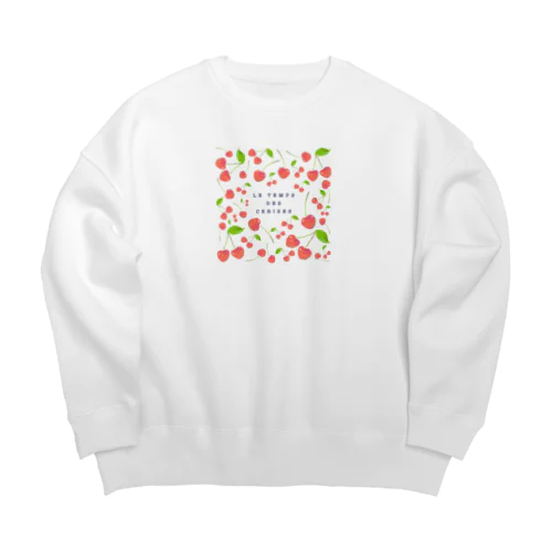 さくらんぼの実る頃(文字:紺) Big Crew Neck Sweatshirt