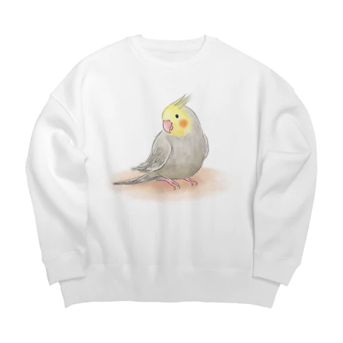 オカメインコ　シナモン【まめるりはことり】 Big Crew Neck Sweatshirt