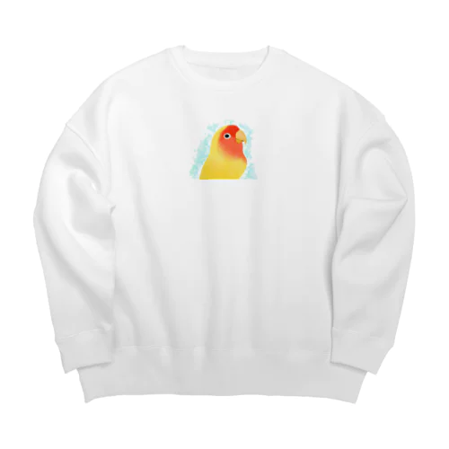 ほんわかコザクラインコ　ルチノー【まめるりはことり】 Big Crew Neck Sweatshirt