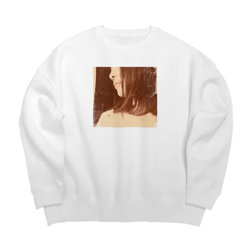 物憂げなカノジョ(レトロ) Big Crew Neck Sweatshirt