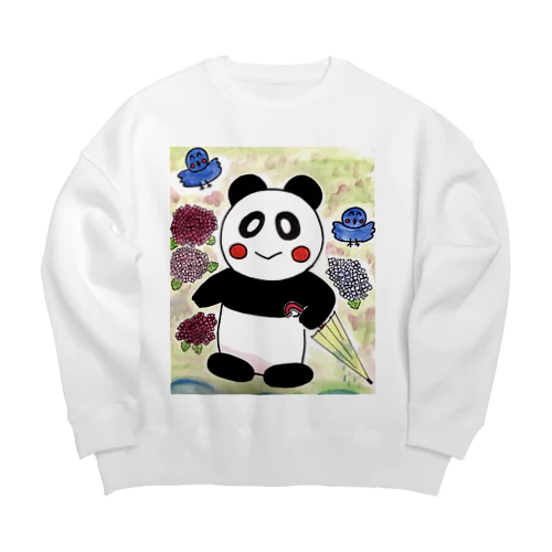 雨あがりパンダちゃん Big Crew Neck Sweatshirt