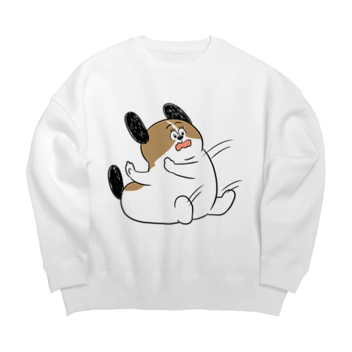 もじゃまるしりもち Big Crew Neck Sweatshirt