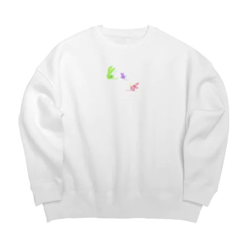 ねむいからねるうさぎたち Big Crew Neck Sweatshirt