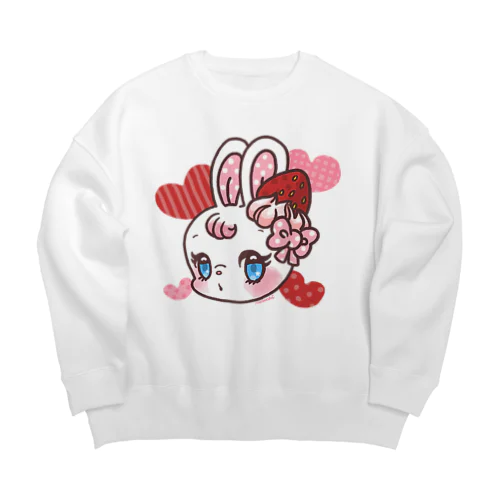 おすましBunny いちご味 Big Crew Neck Sweatshirt