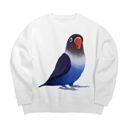 ボタンインコ　おすましコバルトブルー【まめるりはことり】 Big Crew Neck Sweatshirt