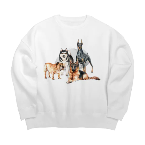 ちょっぴり強面の大きい犬たち。 Big Crew Neck Sweatshirt