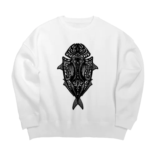 黒アジのヒラキ Big Crew Neck Sweatshirt