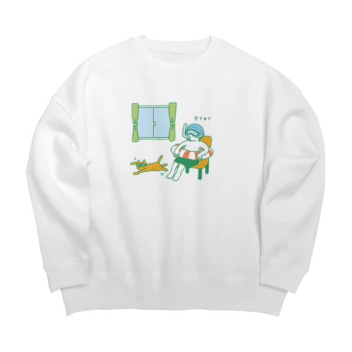 旅行は控えましょう Big Crew Neck Sweatshirt