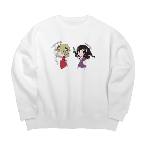 みのほどかみさま   色ありver Big Crew Neck Sweatshirt