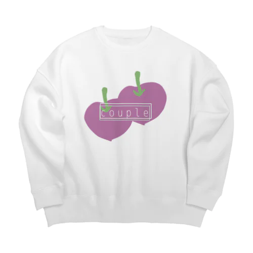 apple couple Big Crew Neck Sweatshirt