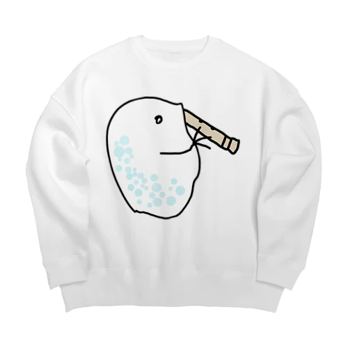 尺八を吹くミジンコ Big Crew Neck Sweatshirt